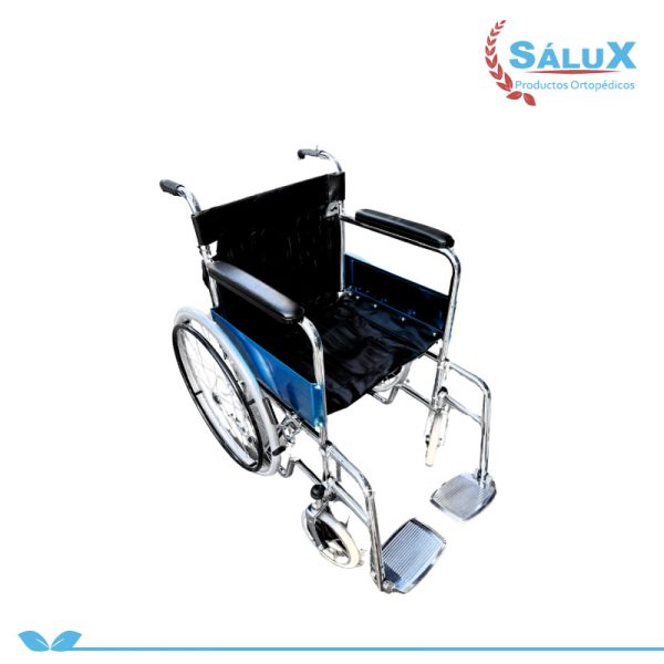 Silla de ruedas imp aro rayo lisa marroquí negro manijas posa pies desmontable