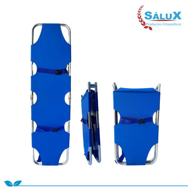 CAMILLA DE RESCATE LONA AZUL PLEGABLE