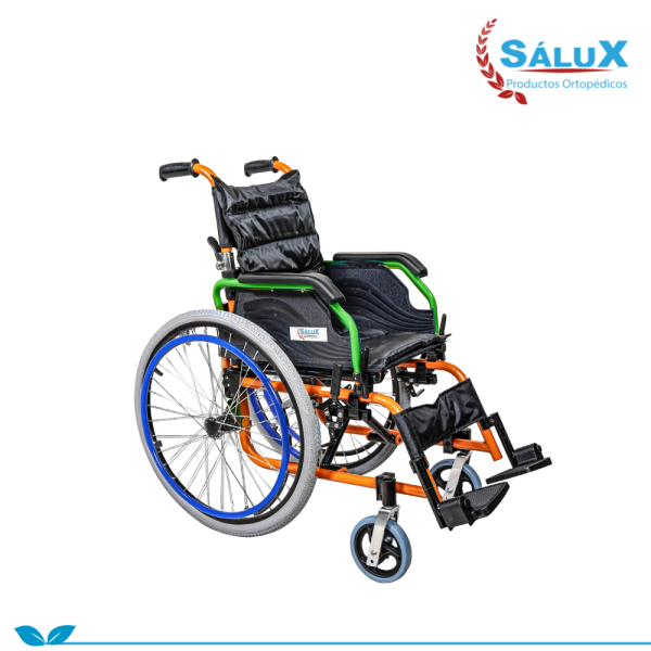SILLA DE RUEDAS DE ALUMINIO TIPO MALETA NEUMATICA