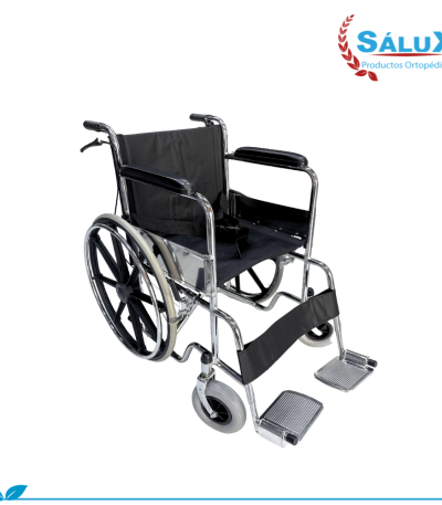 Silla de ruedas de acero cromado
