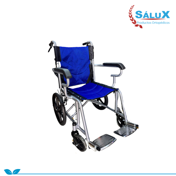 SILLA DE PASEO CON ARO PVC #14 ACOLCHADA AZUL