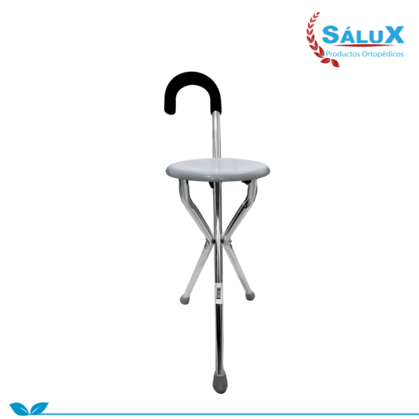 BASTON CON ASIENTO PLEGABLE - PLOMO