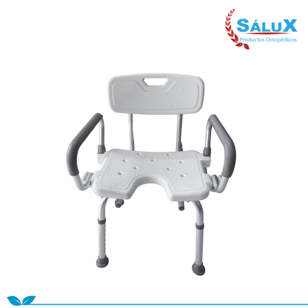 SILLA DE DUCHA CON ABERTURA BRAZOS ABATIBLES