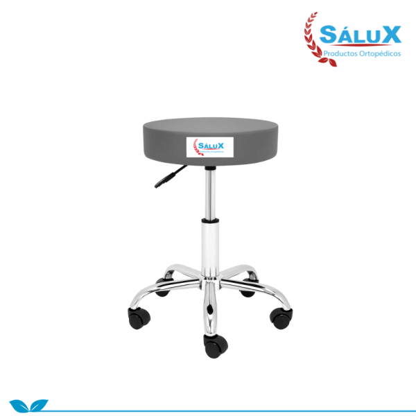 TABURETE GIRATORIO CON RUEDAS Y AJUSTABLE