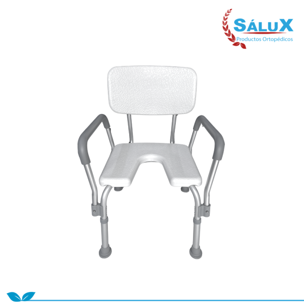 SILLA DE DUCHA CON BRAZOS Y RESPALDAR