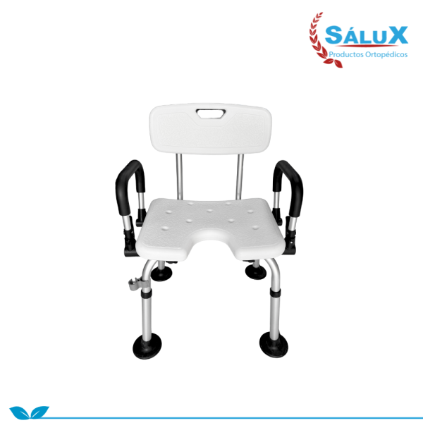 SILLA DE DUCHA DE ALUMINIO CON ABERTURA EN U