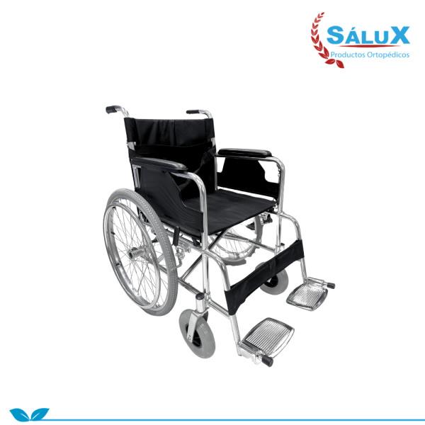 SILLA ESTANDAR DE ALUMINIO LONA NEGRA ARO RAYO
