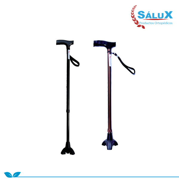 BASTON 1 PATA CON BASE DE 3 MANGO T SALUX